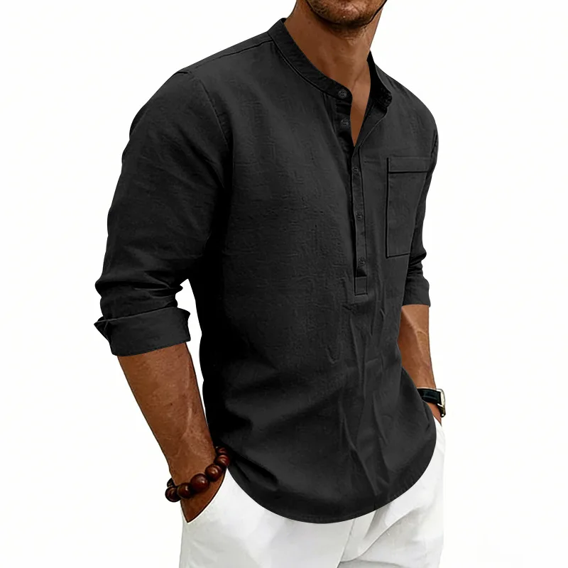 Camisa informal de lino para hombre - Imagen 8