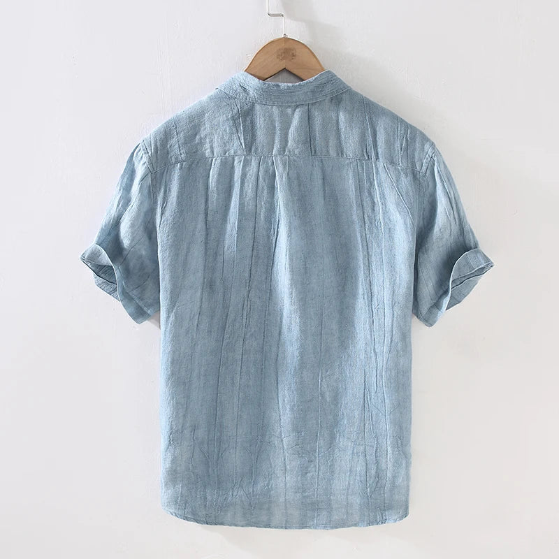 Elegante camisa de lino de manga corta - Imagen 7