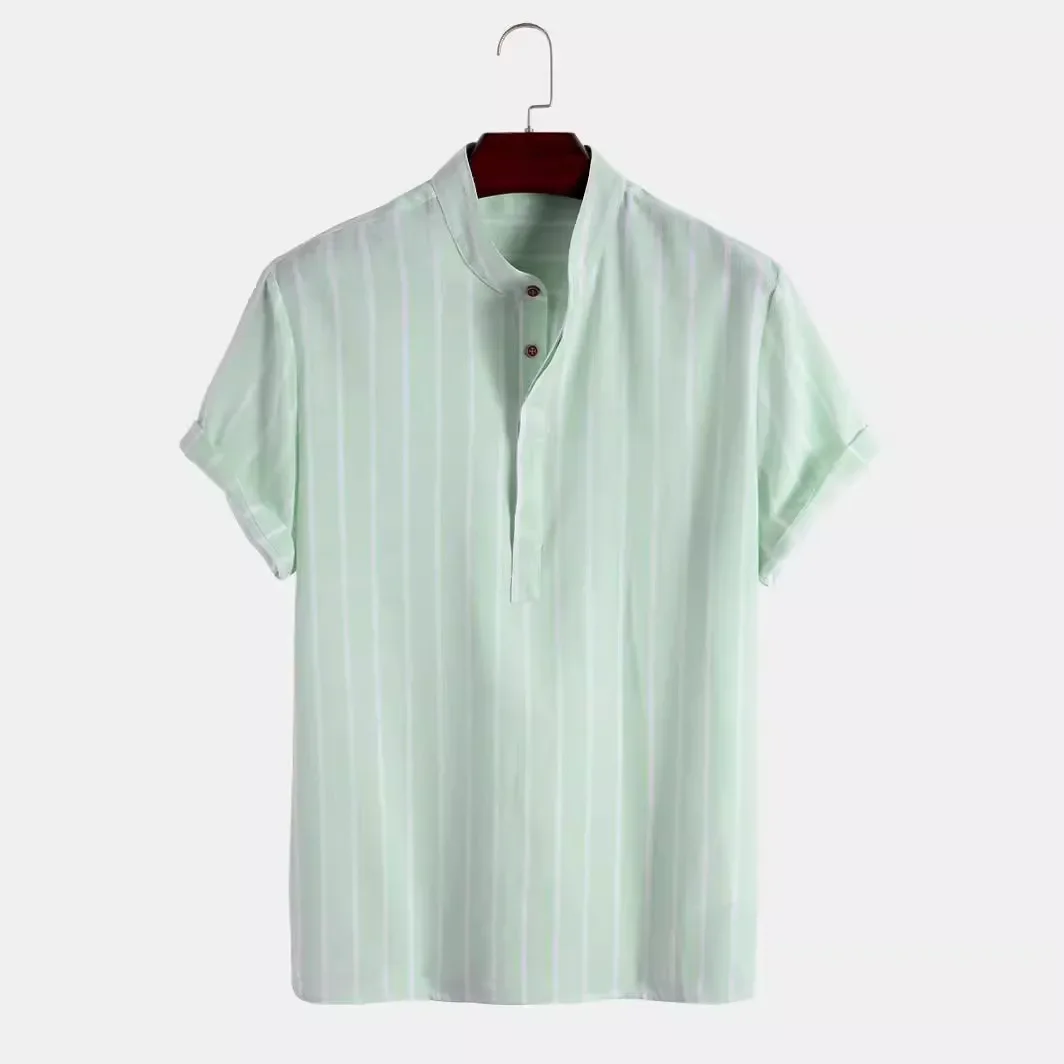 Elegante camisa a rayas de manga corta - Imagen 5