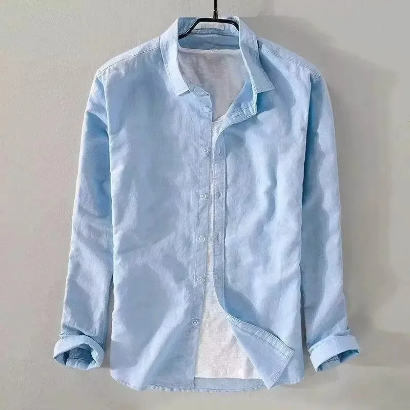Camisa informal de algodón y lino - Imagen 4