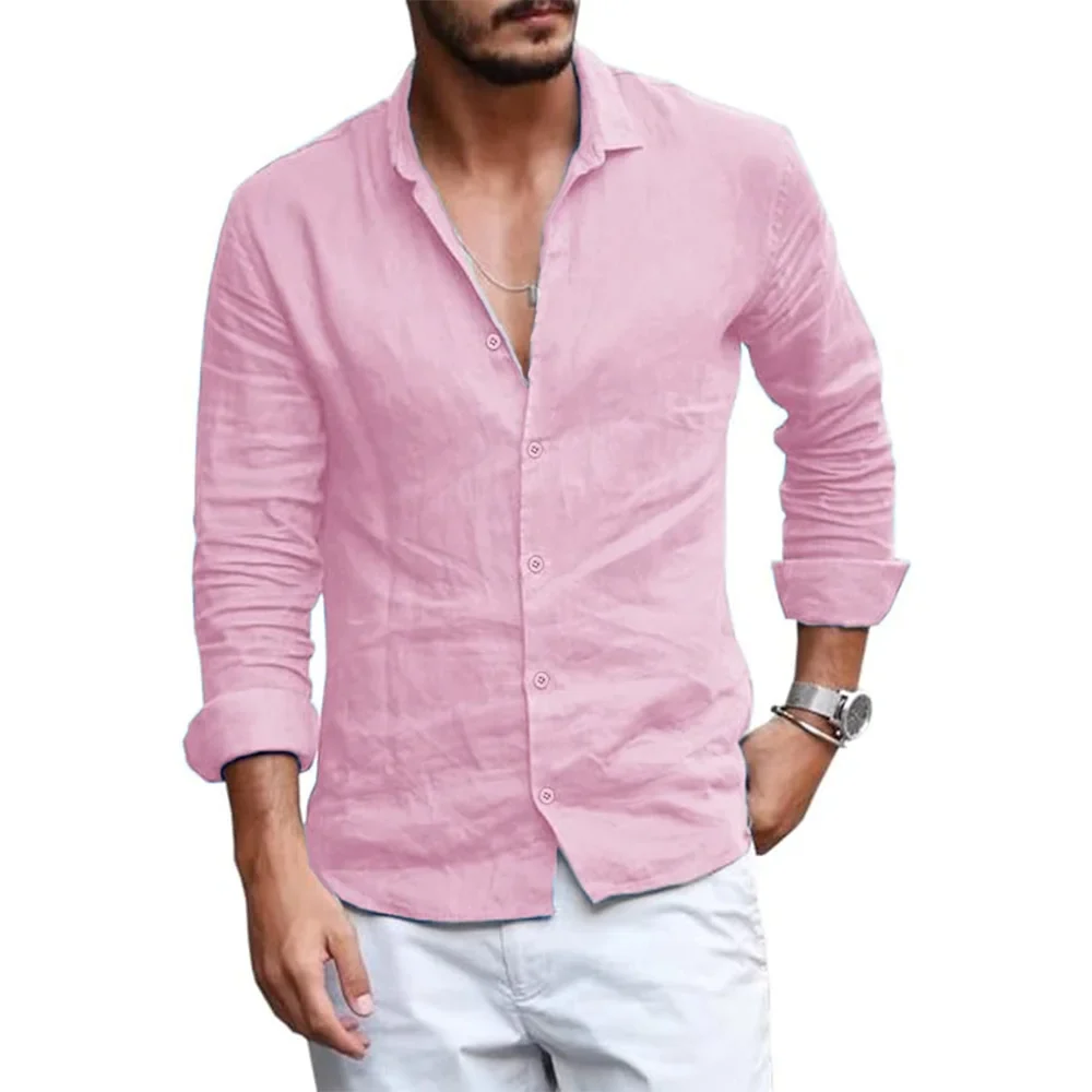 Elegante camisa de verano de algodón y lino - Imagen 7