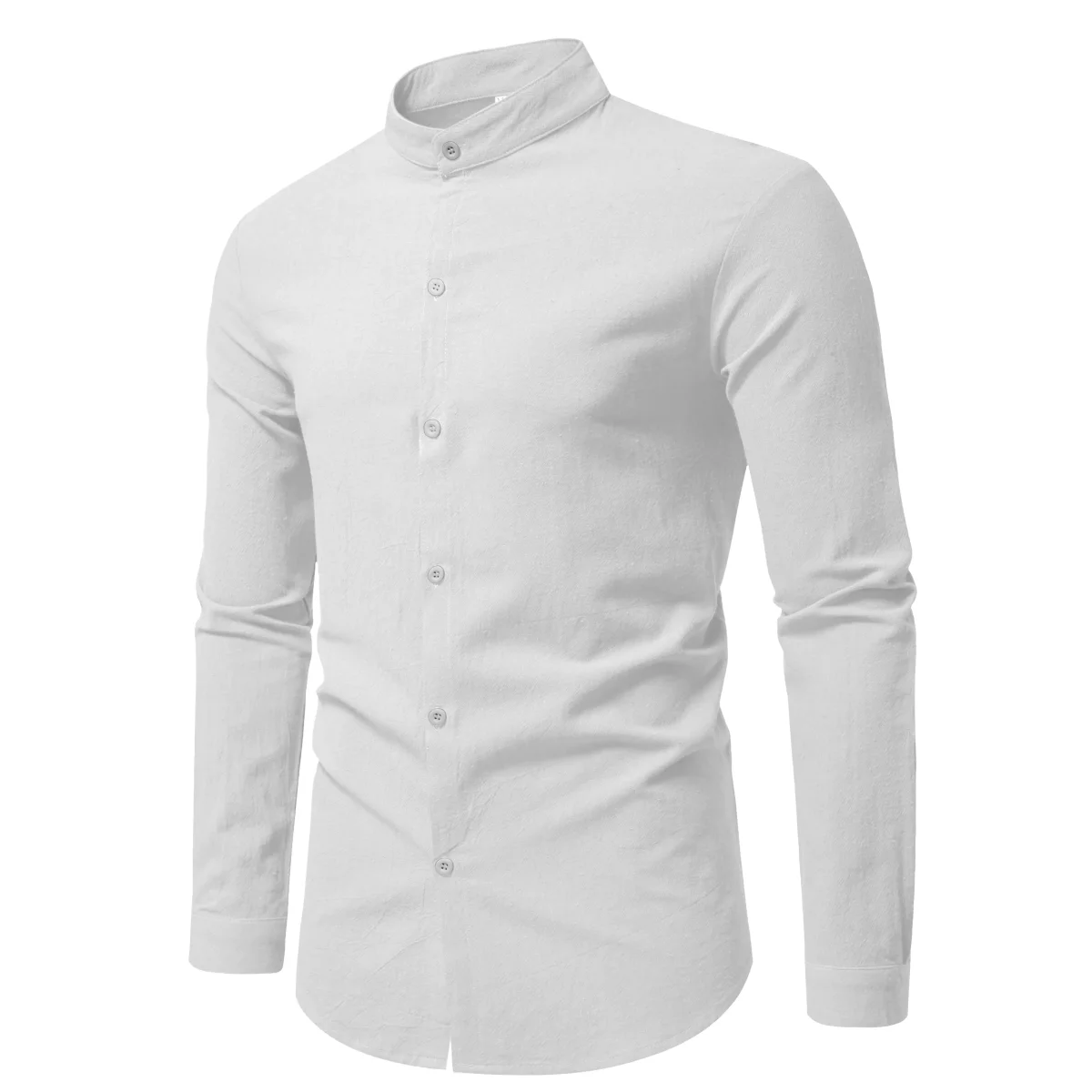Camisa de algodón con cuello alto - Imagen 7