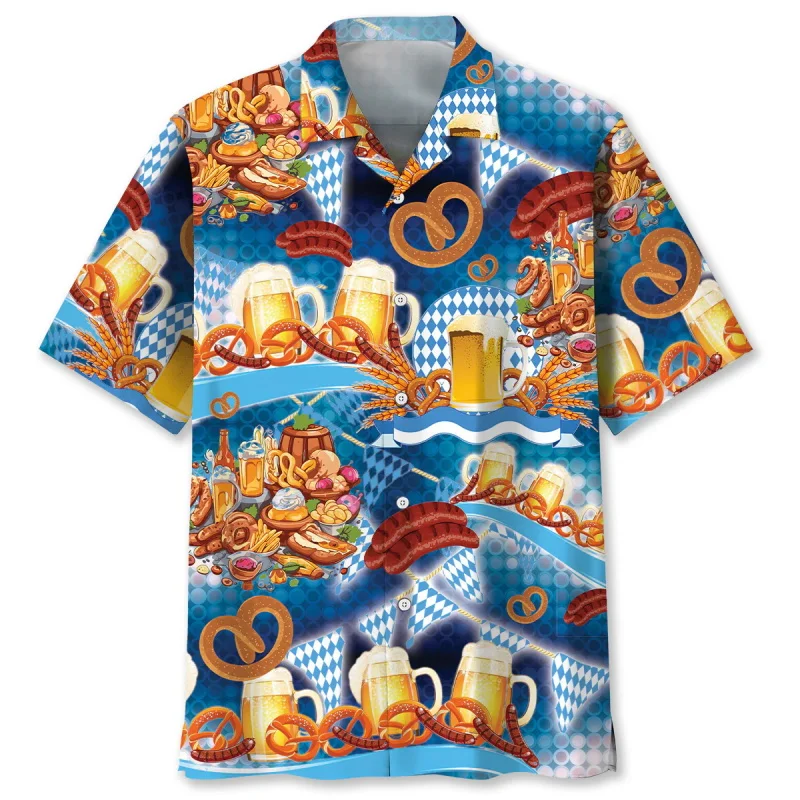 Chemise hawaïenne pour homme à motifs sur le thème de l'Oktoberfest et de la bière - Imagen 6