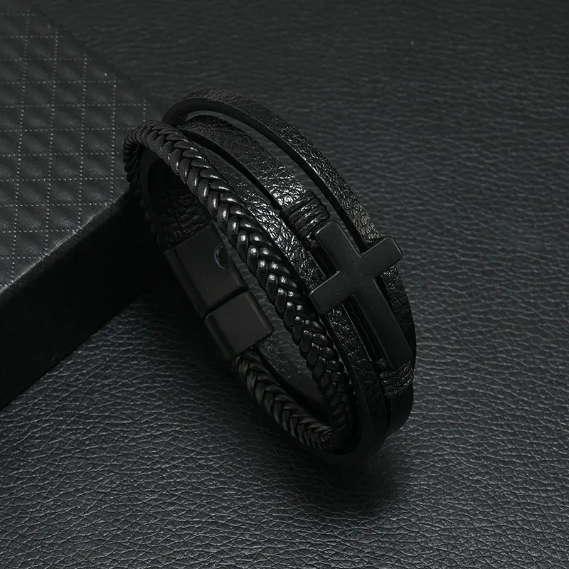 Pulsera de cuero para hombre con símbolo musical - Imagen 7