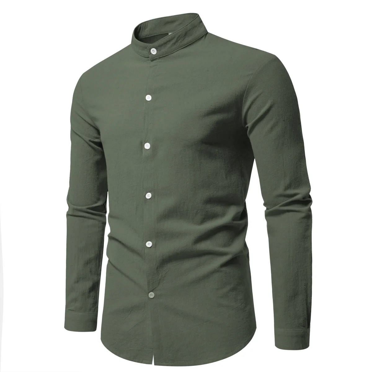 Camisa de algodón con cuello alto - Imagen 3