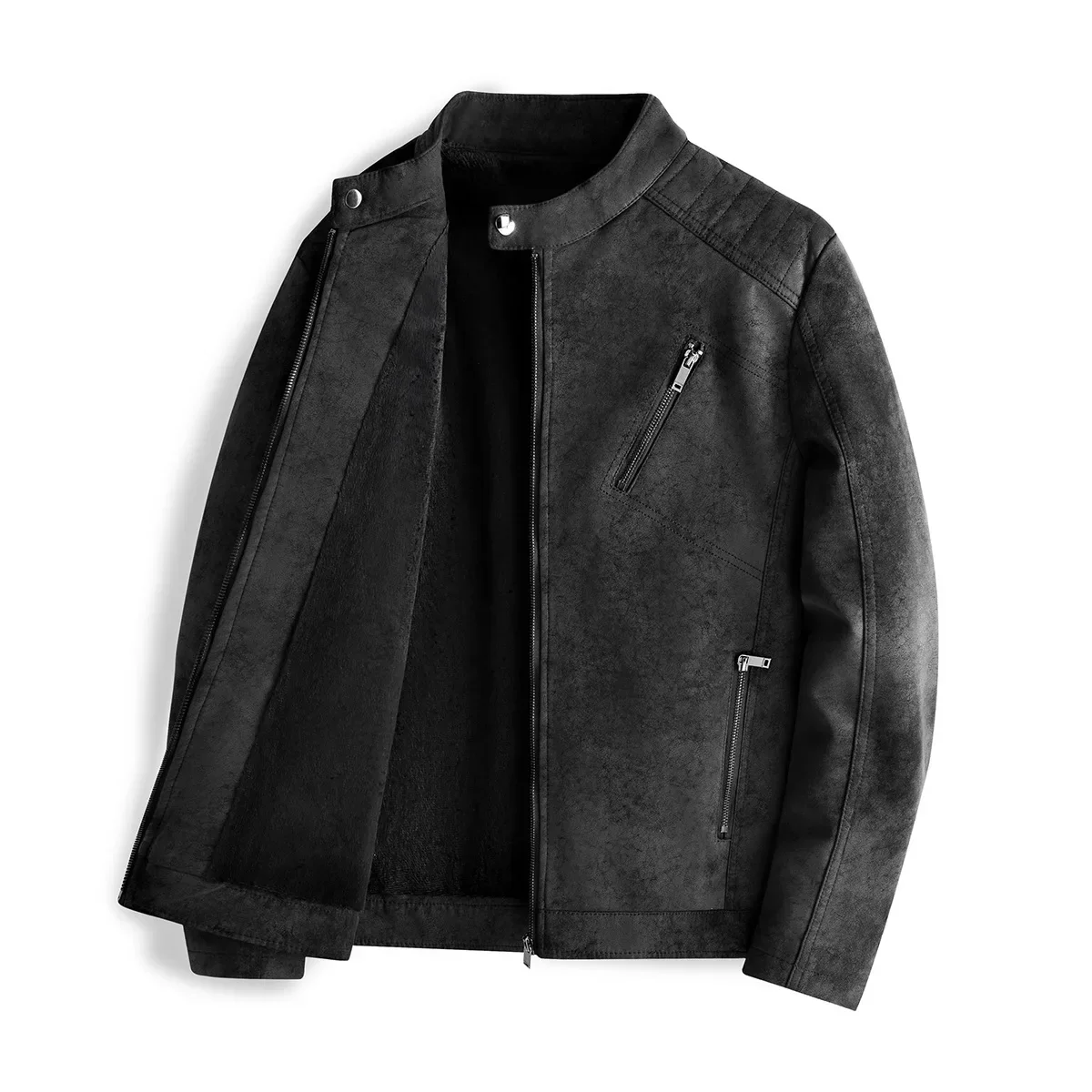 Elegante chaqueta de cuero con forro polar - Imagen 3