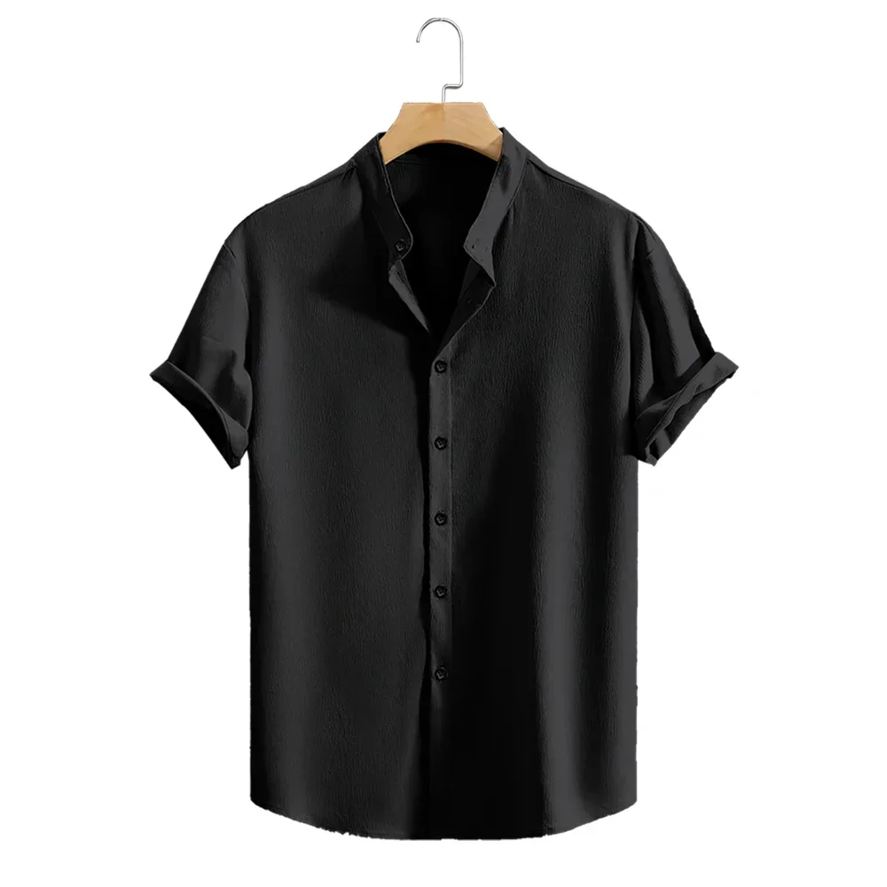 Elegante camisa de lino de manga corta - Imagen 8