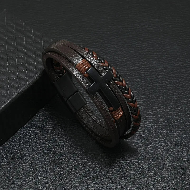 Pulsera de cuero para hombre con símbolo musical - Imagen 8
