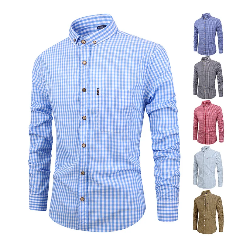 Elegante camisa de algodón a cuadros - Imagen 7