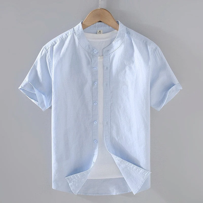 Elegantes camisas de lino de manga corta - Imagen 6