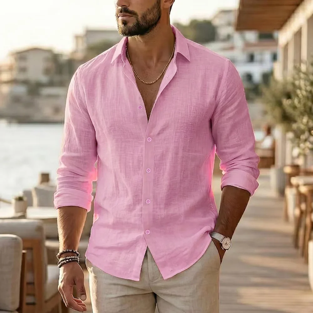 Camisa elegante de algodón y lino - Imagen 6