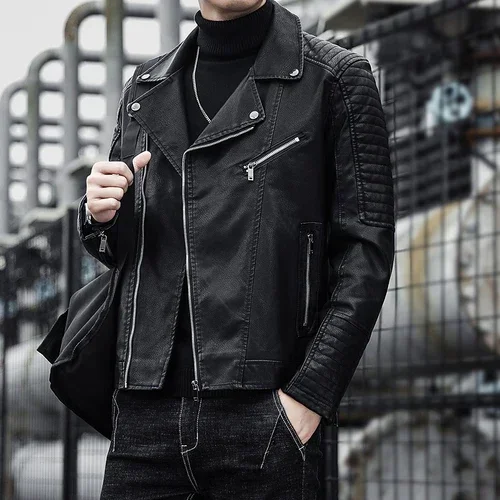 Elegante chaqueta de cuero con cremallera - Imagen 8