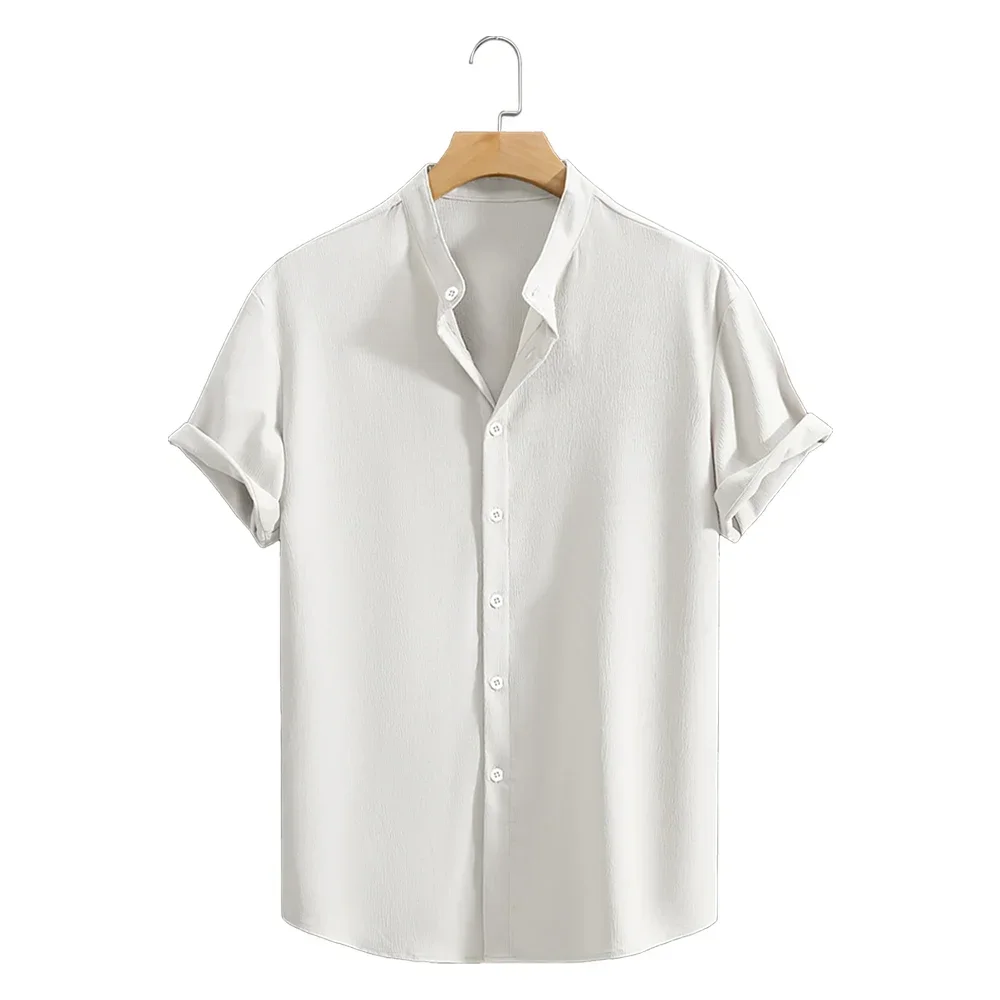 Elegante camisa de lino de manga corta - Imagen 3
