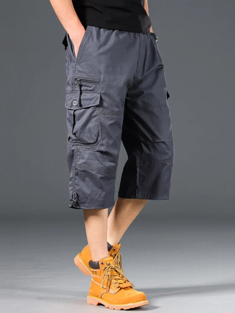 Pantalones cortos cargo largos de algodón - Imagen 5