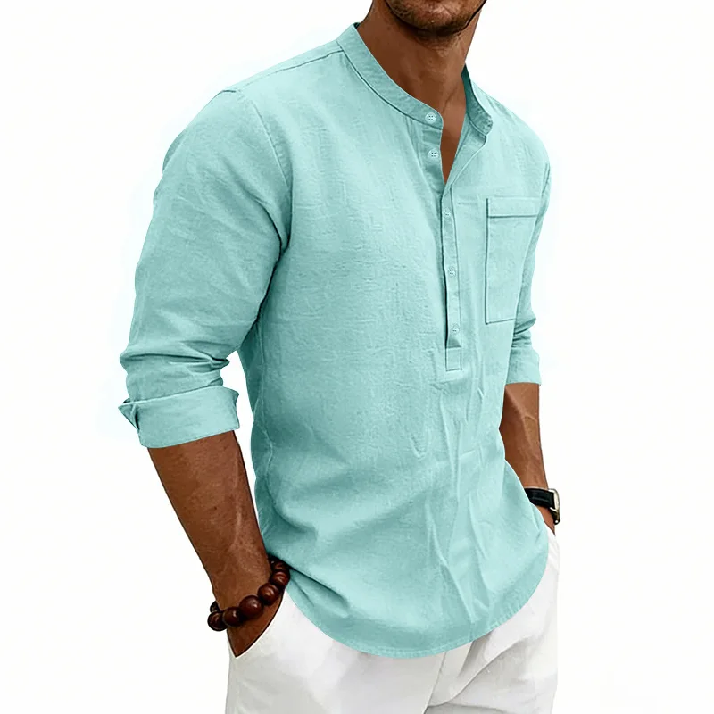 Camisa informal de lino para hombre - Imagen 5