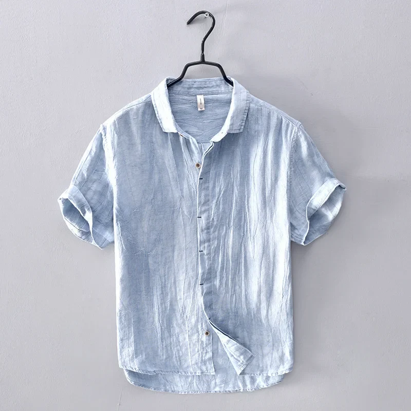 Elegante camisa de lino de estilo japonés - Imagen 5