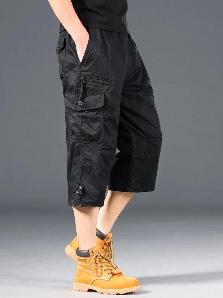 Pantalones cortos cargo largos de algodón - Imagen 8