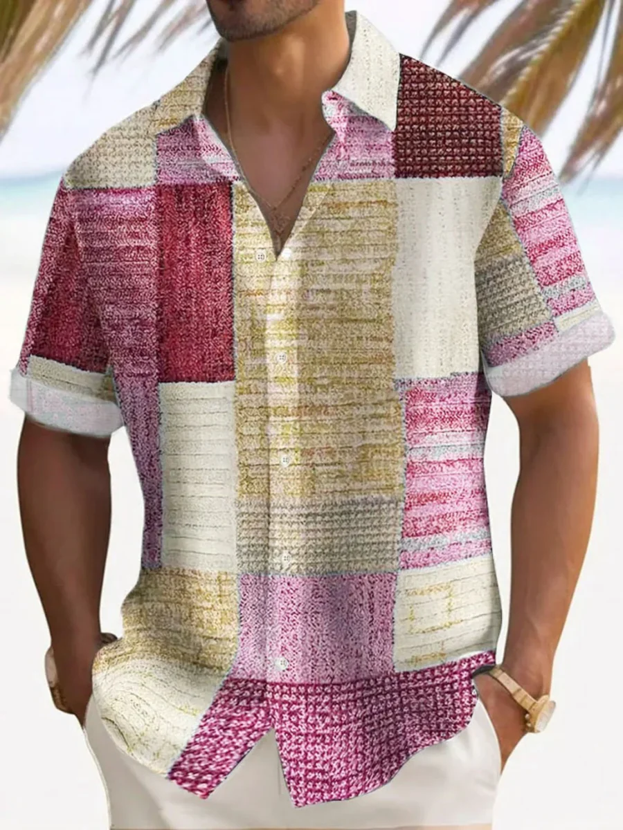 Camisa elegante de patchwork - Imagen 6