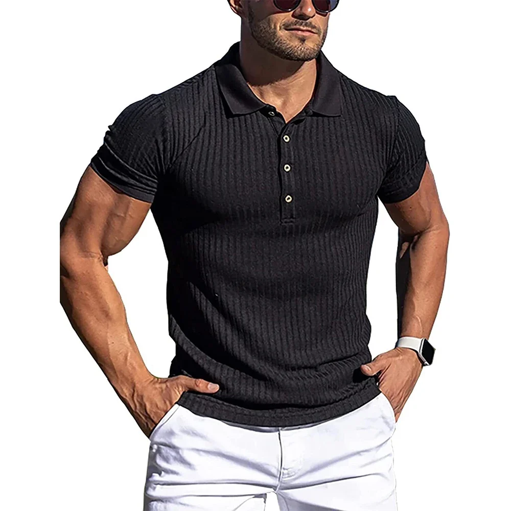 Elegante camiseta polo a rayas - Imagen 5