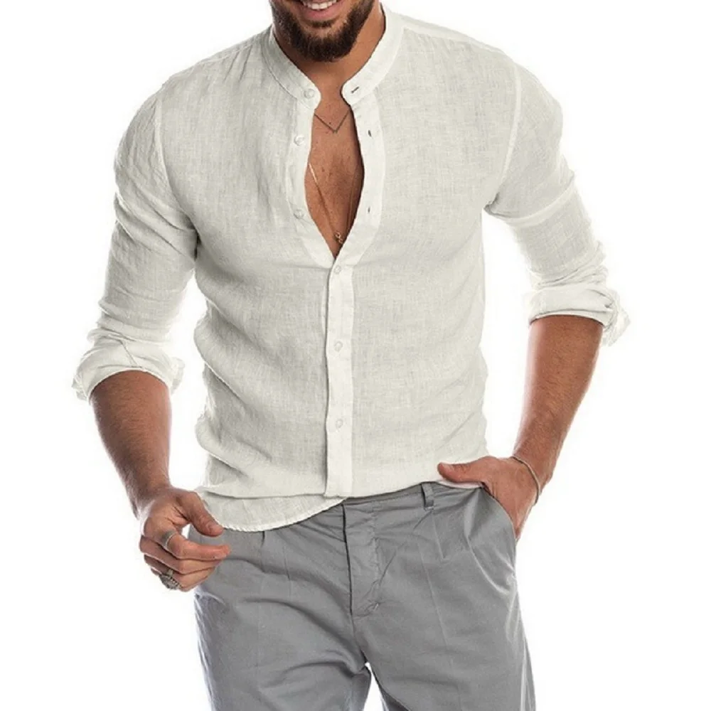 Camisa de algodón y lino - Imagen 3