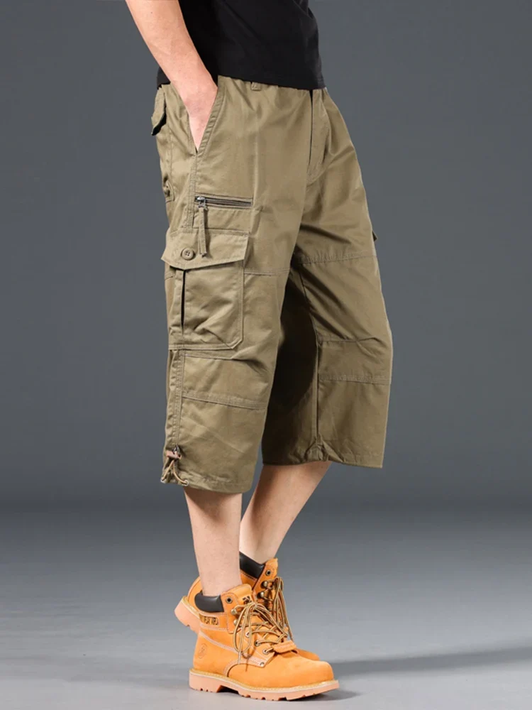 Pantalones cortos cargo largos de algodón - Imagen 7