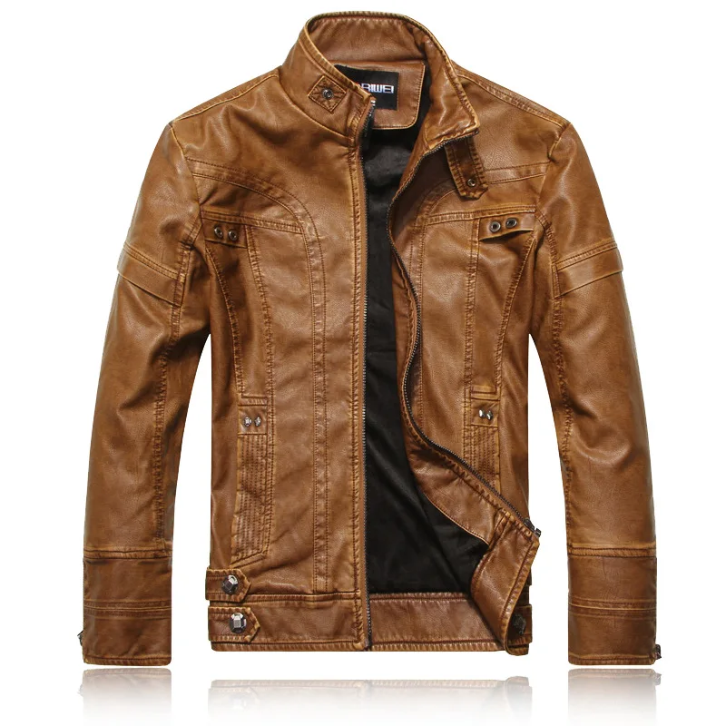 Elegante chaqueta de cuero de estilo americano - Imagen 3