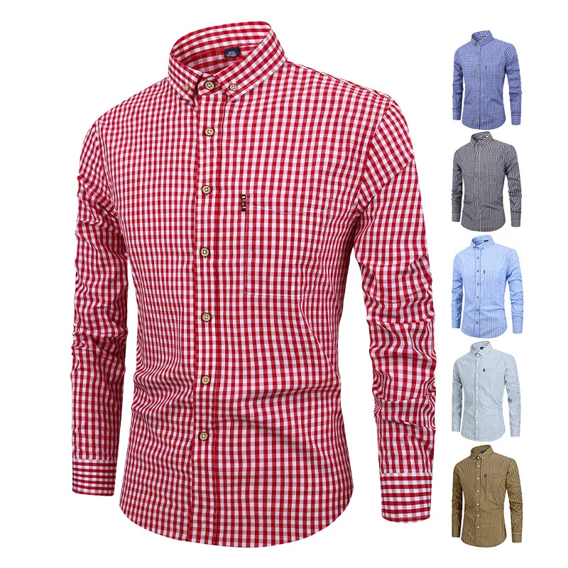 Elegante camisa de algodón a cuadros - Imagen 8