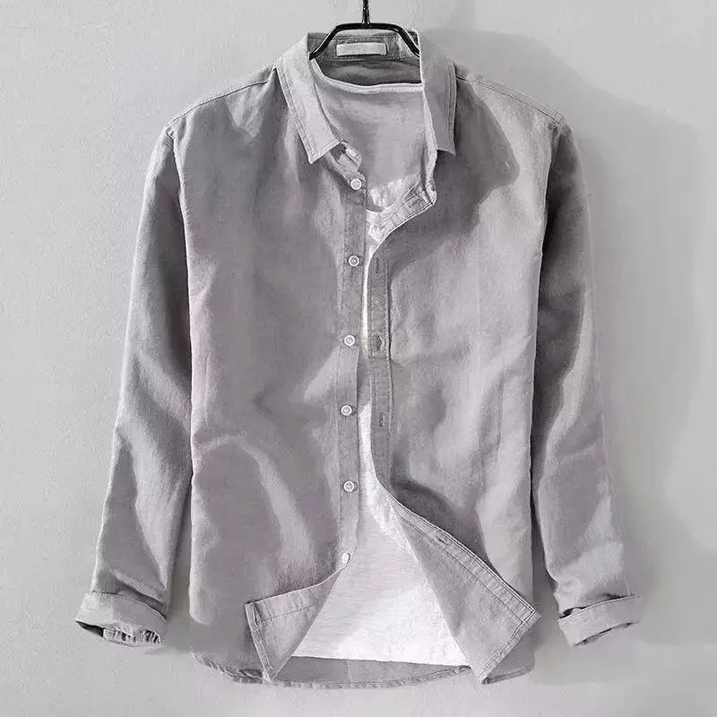 Camisa informal de algodón y lino - Imagen 6
