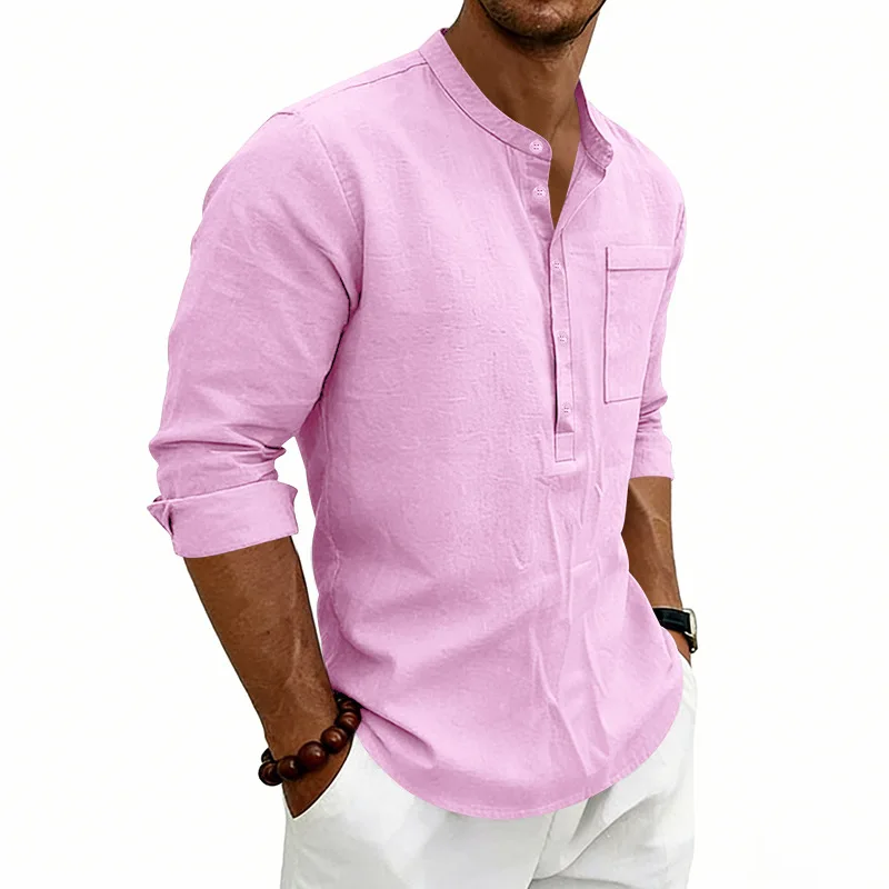 Camisa informal de lino para hombre - Imagen 3