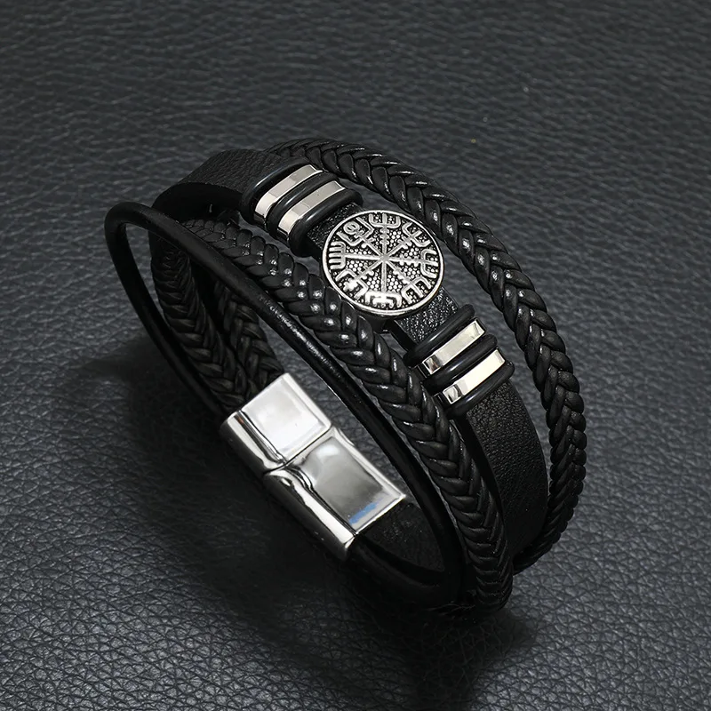 Pulsera de cuero para hombre con símbolo musical - Imagen 4