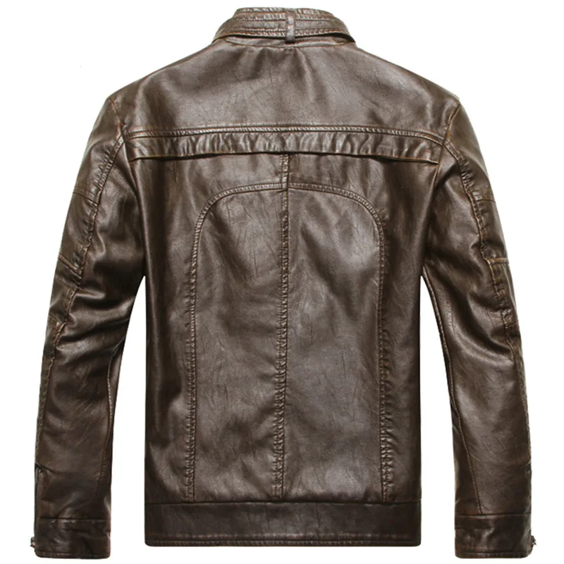 Elegante chaqueta de cuero de estilo americano - Imagen 6