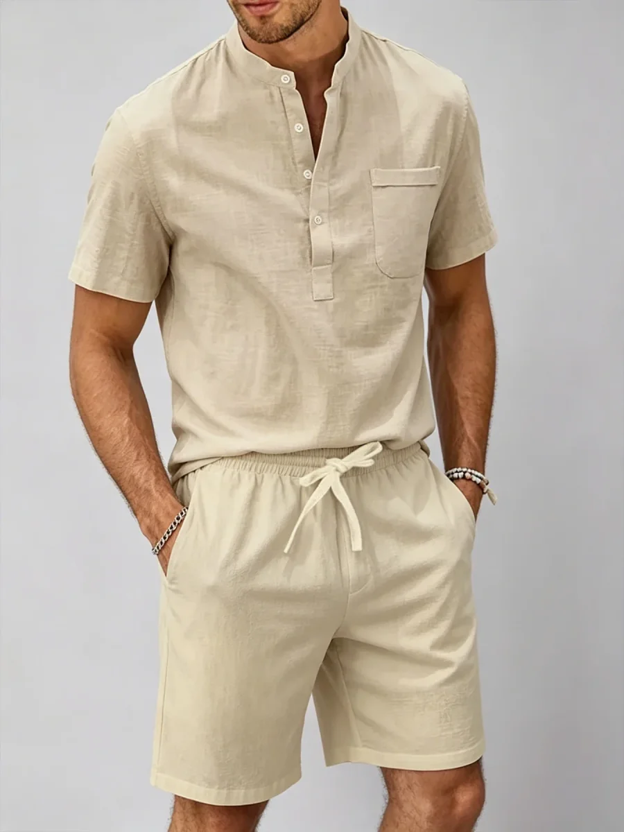Elegante juego de ropa de cama de algodón y lino - Imagen 4