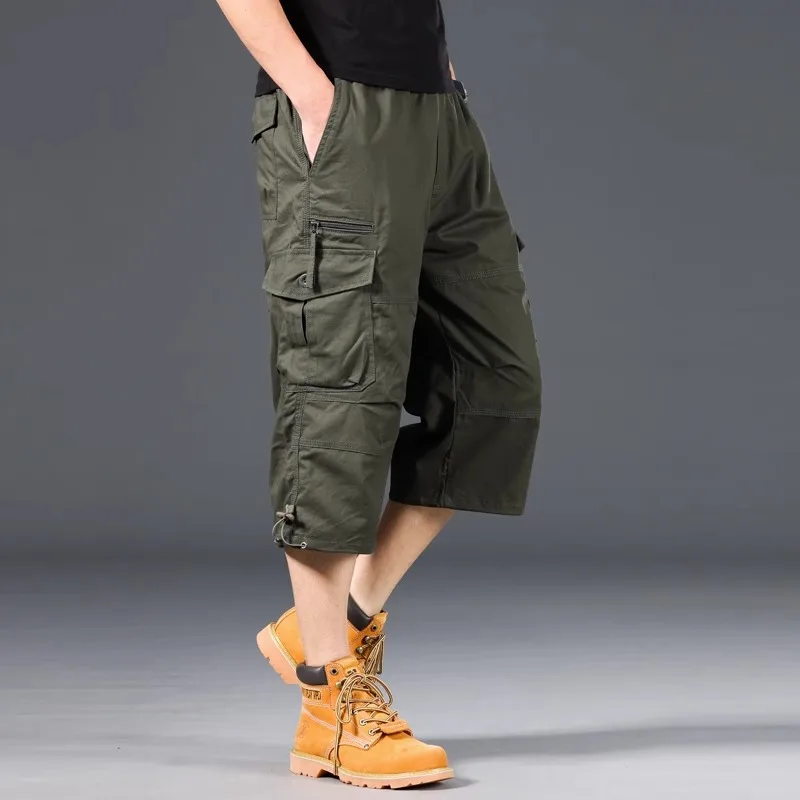 Pantalones cortos cargo largos de algodón - Imagen 4