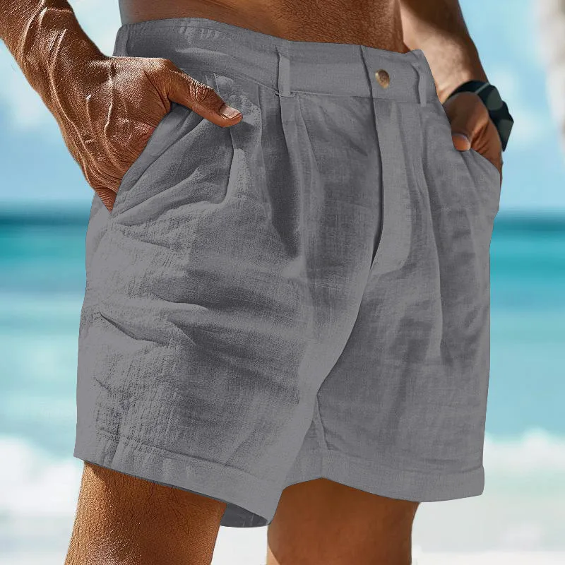 Pantalones cortos elegantes de algodón y lino - Imagen 8