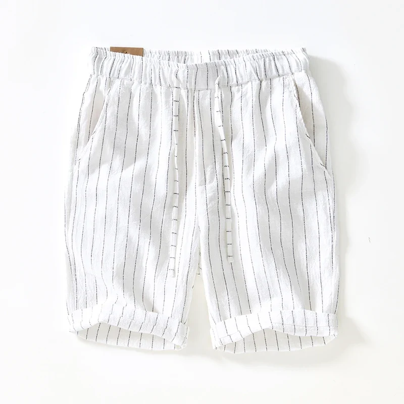 Pantalones cortos elegantes de algodón y lino - Imagen 7