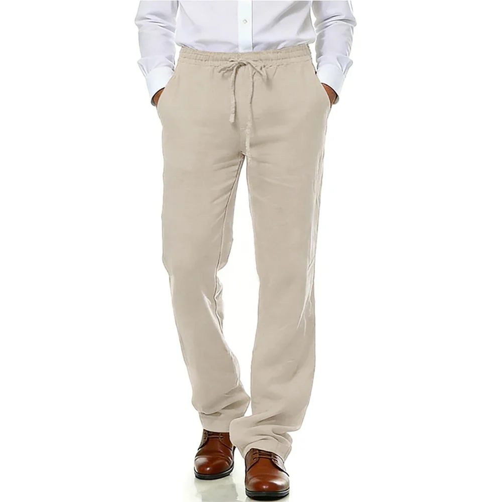 Pantalones de verano de algodón y lino - Imagen 6