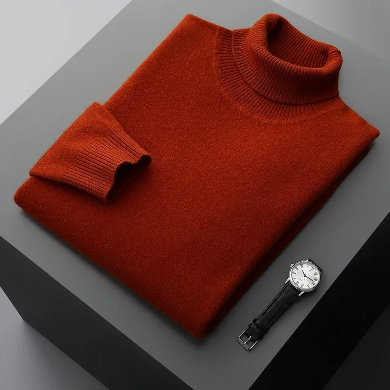 Jersey de cuello alto elegante y grueso de lana - Imagen 6