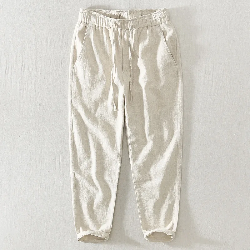 Pantalones informales de lino para hombre - Imagen 4