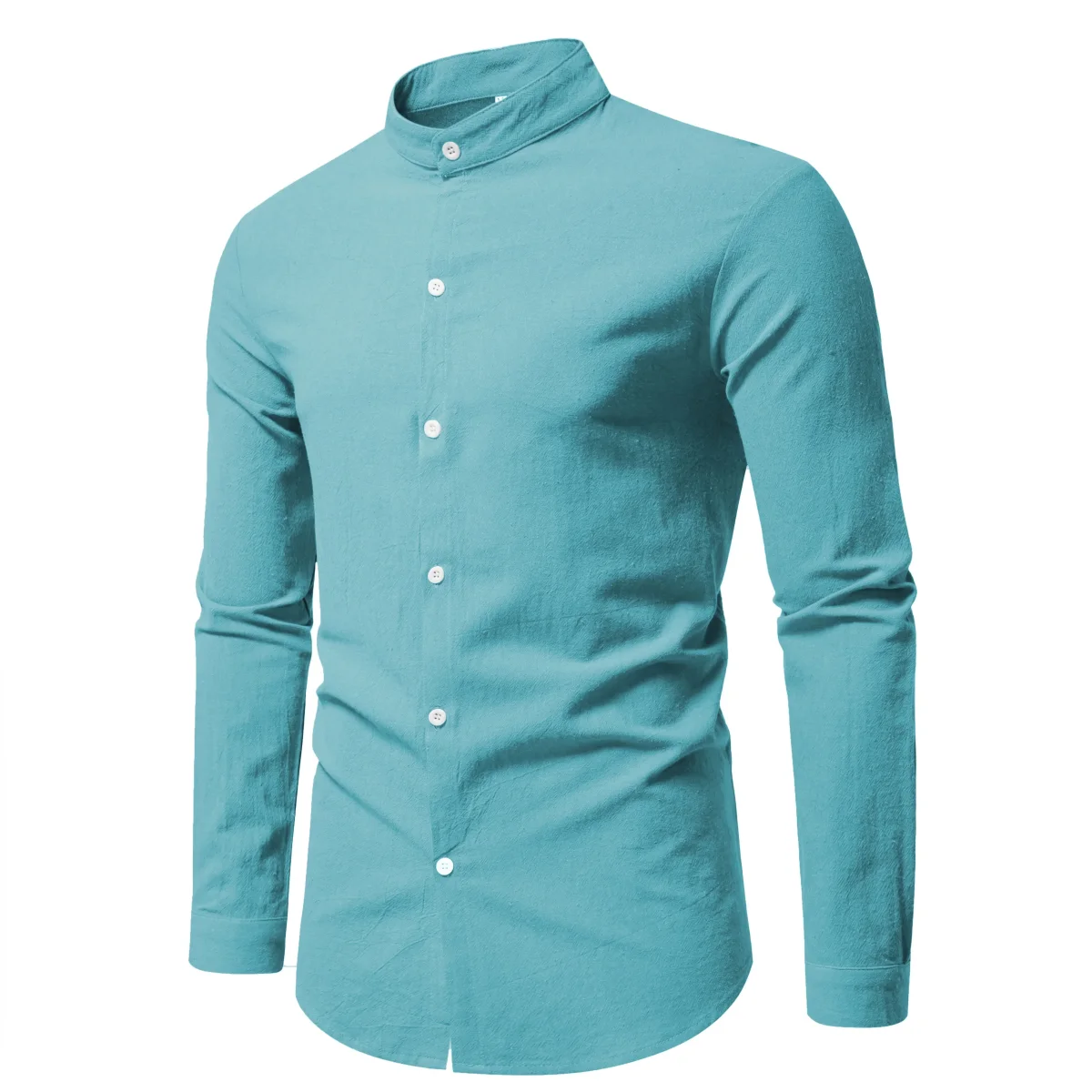 Camisa de algodón con cuello alto - Imagen 6