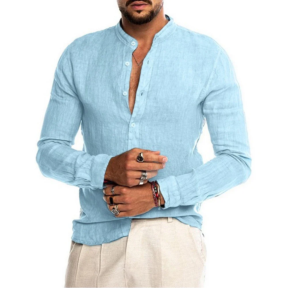 Camisa de algodón y lino - Imagen 7