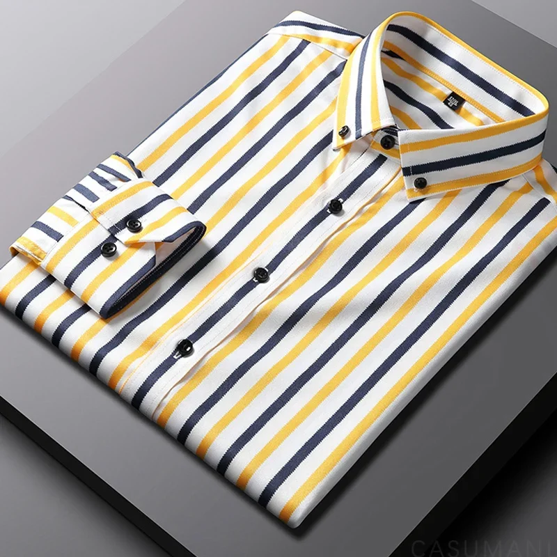 Givalli - Camisa informal de rayas para hombre - Imagen 5