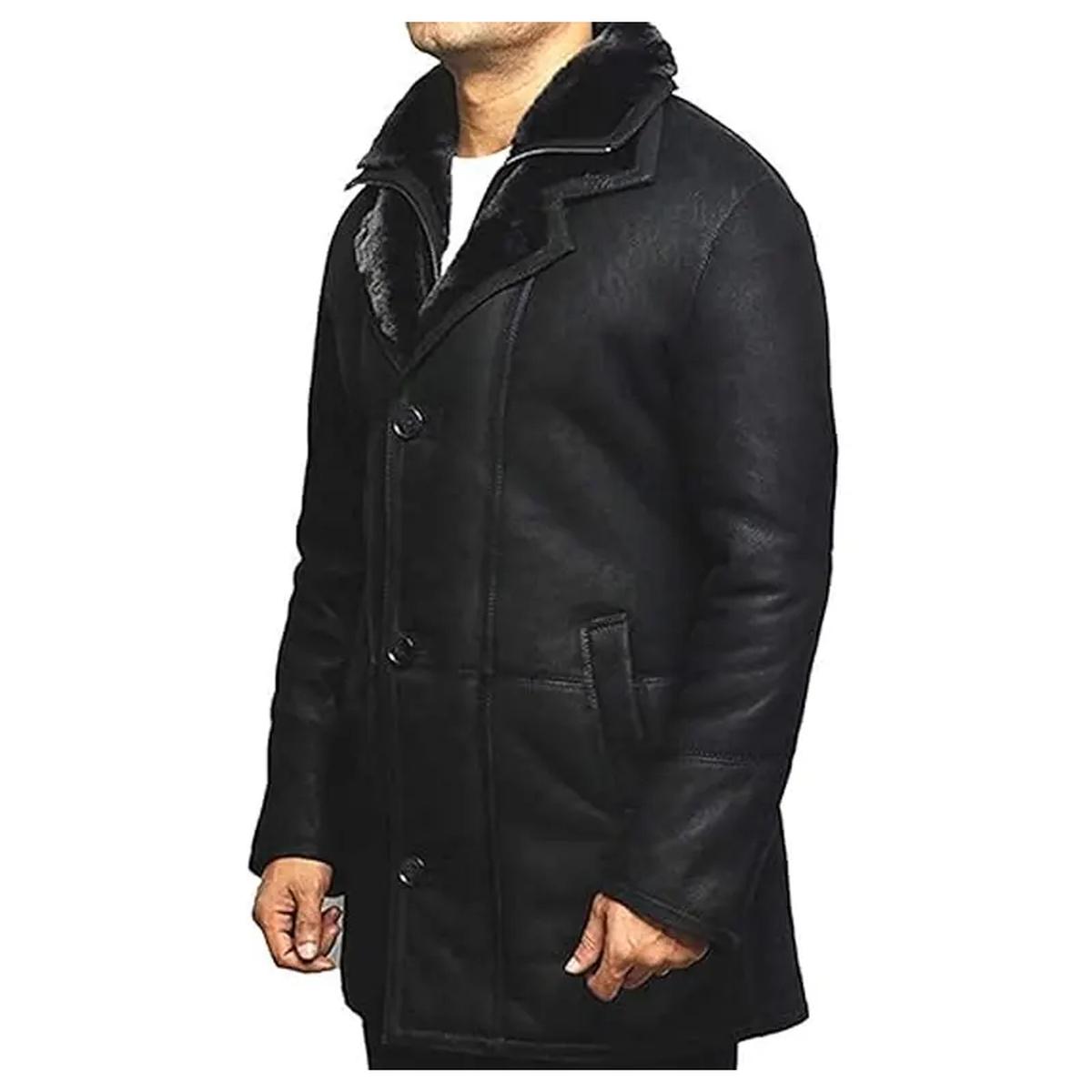 gabardina de piel de oveja negra - Imagen 7