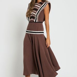 Vestido en bambula SIREN COLOUR NUDE