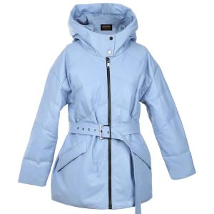 Chaqueta de plumas de piel de oveja con cinturón de Sophia Frost