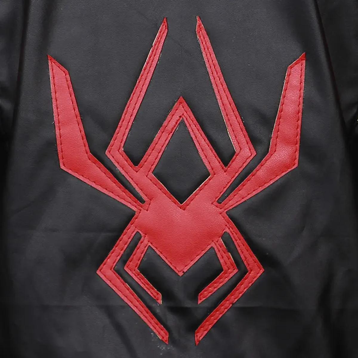 Chaqueta de moto para hombre de piel de oveja negra y roja - Imagen 5