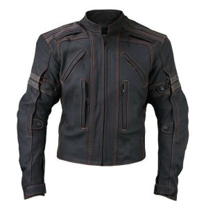 Chaqueta de motociclista estilo streetwear, chaqueta de cuero genuino de vaca