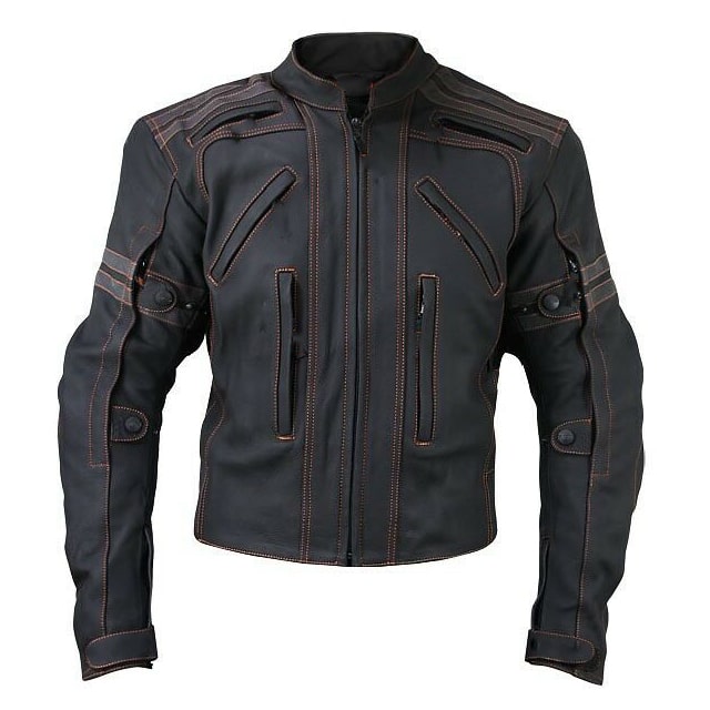 Chaqueta de motociclista estilo streetwear, chaqueta de cuero genuino de vaca