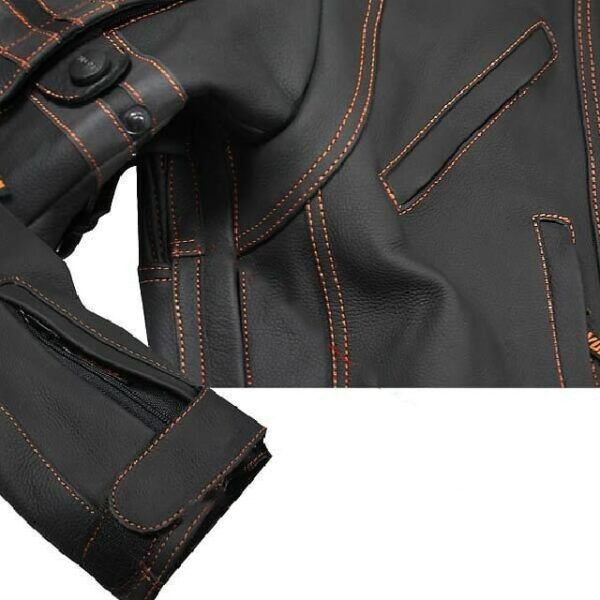 Chaqueta de motociclista estilo streetwear, chaqueta de cuero genuino de vaca - Imagen 4