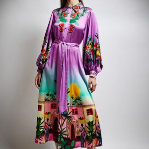 Vestido estampado tropical TWINS FANTASY