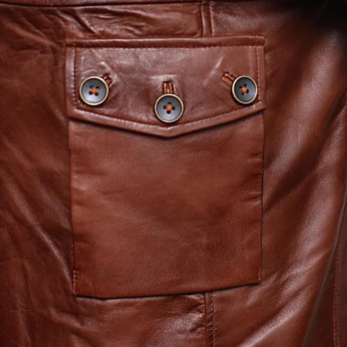 Gabardina de cuero auténtico para hombre Tom Hardy Bane - Imagen 9